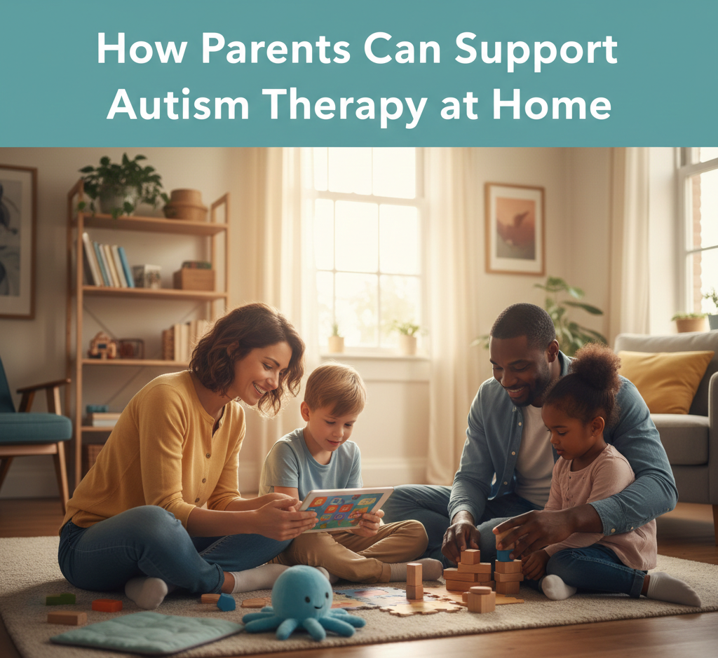 parents supporting autism therapy at home